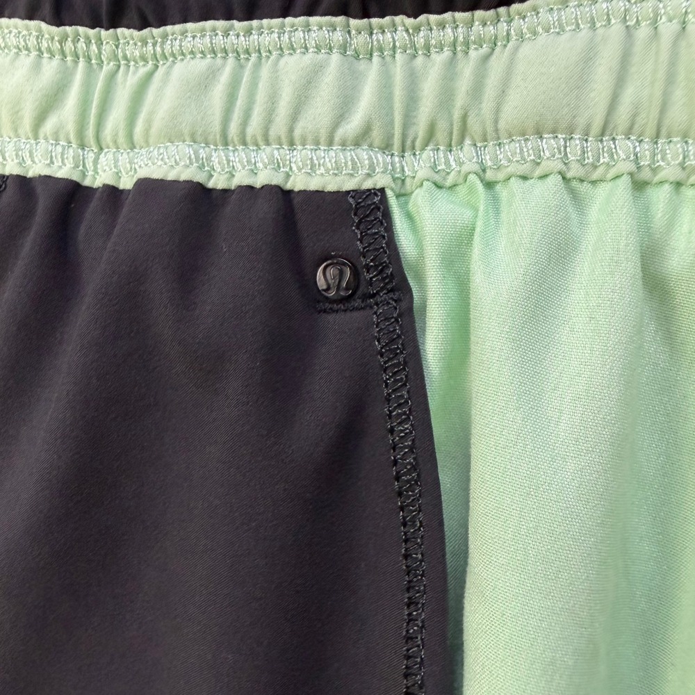 Lululemon Athletica Run Bandit Track Pants Black Mini Hyper Stripe Fresh Teal - Picture 3 of 16